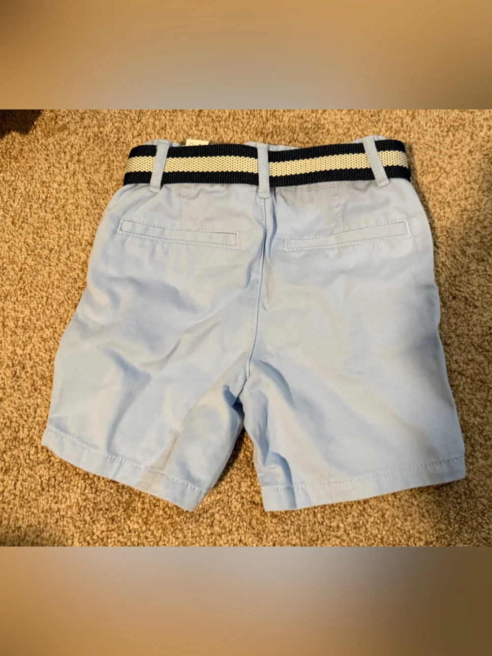 The Children’s Place Boys 3T Light Blue Shorts w/ Belt Preppy Casual Summer